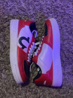 True Religion Red, White & Black Low-Top Sneakers